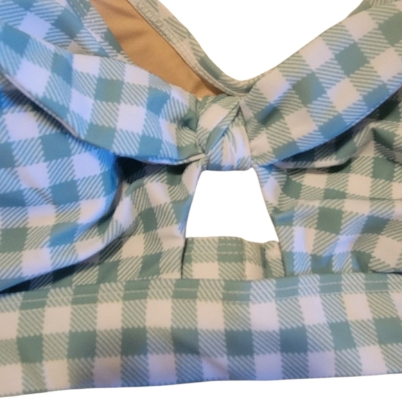 Old Navy Green and White Checkered Bikini Top Size 2X NWT - Picture 3 of 3